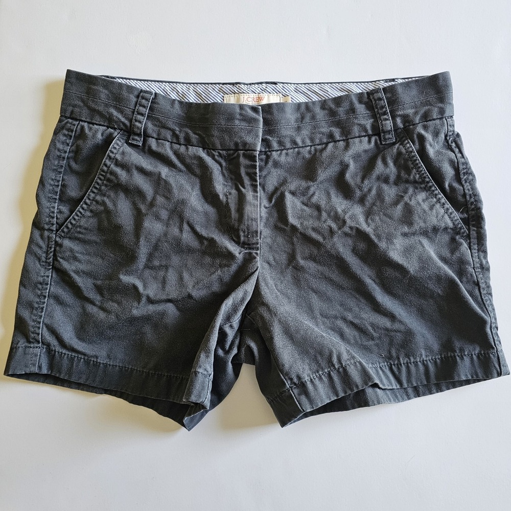 J. Crew Chino Shorts Womens 6‎ Dark Gray 100% Cotton Broken-In